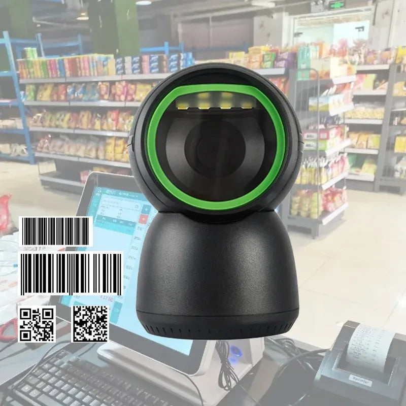 Custom Desktop 1D 2D Barcode Scanner Wireless QR Reader USB & RS232 Supermarkets Retail Malls Use Direct Stock Qr Code Scanner