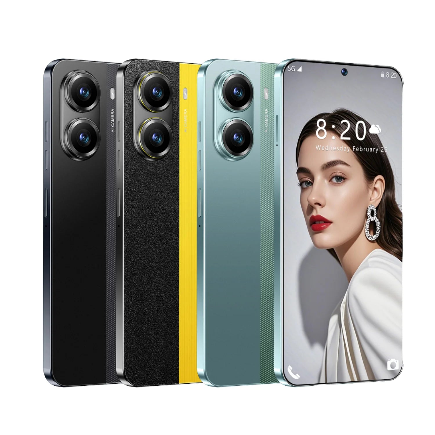 Tidesmit 5G Smartphone, 7.3-Inch HD Display, 16GB RAM, 1TB Storage Tidesmit