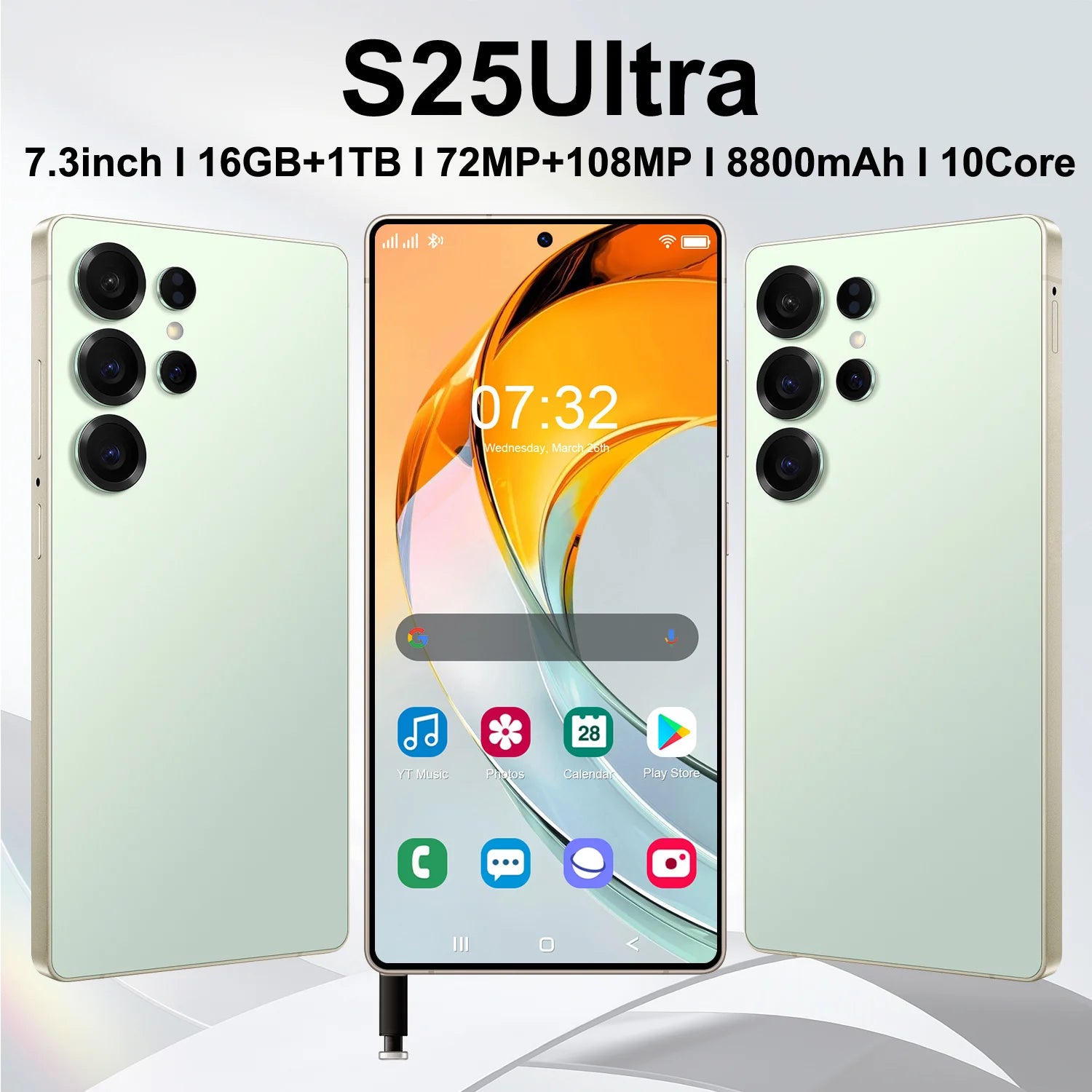 S25 Ultra 5G Smartphone, 16GB RAM, 1TB Storage, 8800mAh Battery Tidesmit