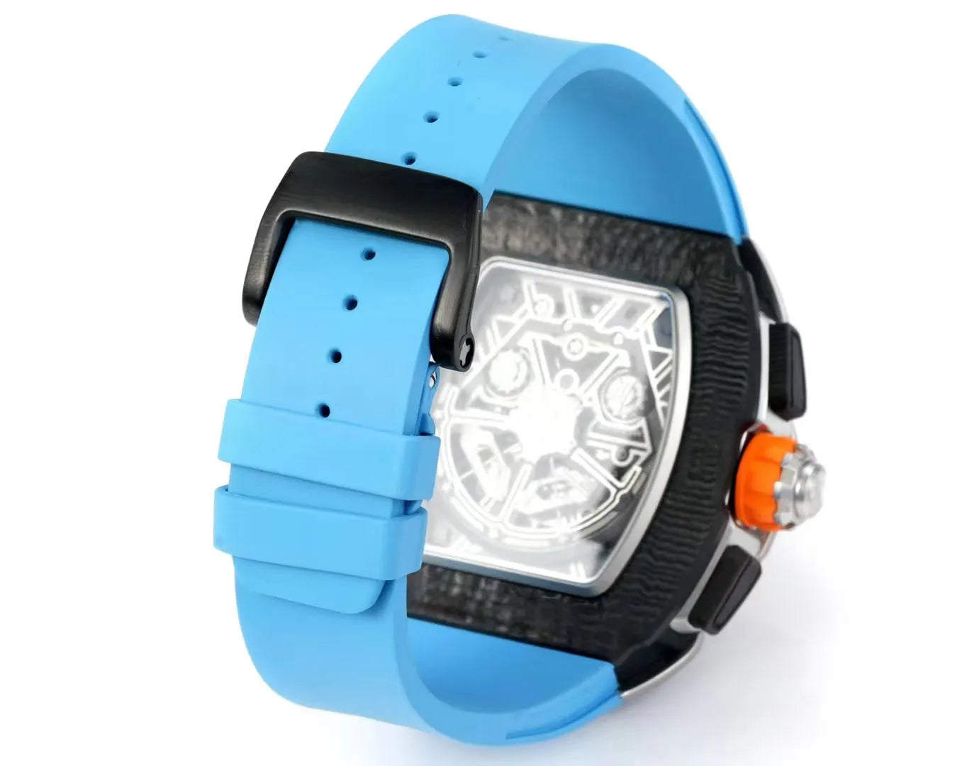The High Quality  Series Automatic Mechanical Watch Features a Carbon Fiber case Exuding Luxury That's a Mechanical Watch