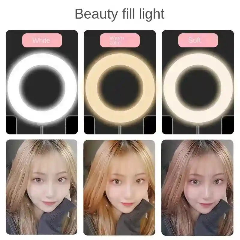 6-Inch LED Ring Light With Phone Stand - Adjustable Desktop Lighting Tidesmit