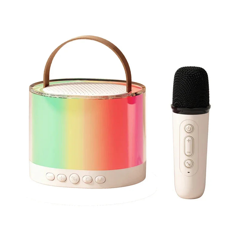 Mini Wireless Karaoke Speaker with Dual Microphones - Portable Bluetooth White with 1 Mic My Store