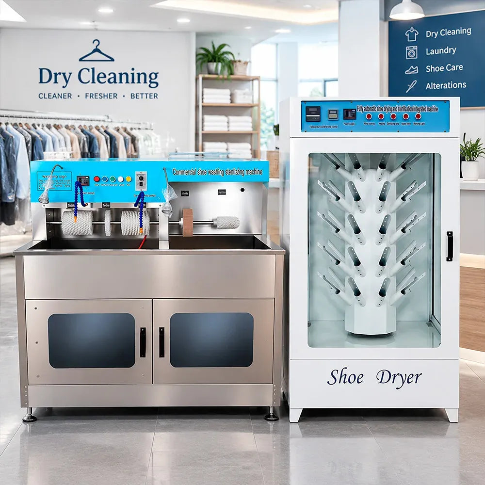 Semi Automatic Commercial Laundry Shoe Washer and Dryer Combo Electric Shoes Washing Drying Equipment for Business