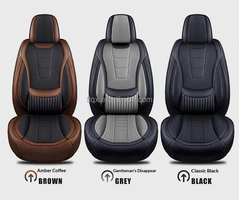 Wear Resistant Nappa Leather Car Seat Covers with Fixed Lumbar Support for Nissan Altima Sylphy X-Trail Qashqai  All Weather