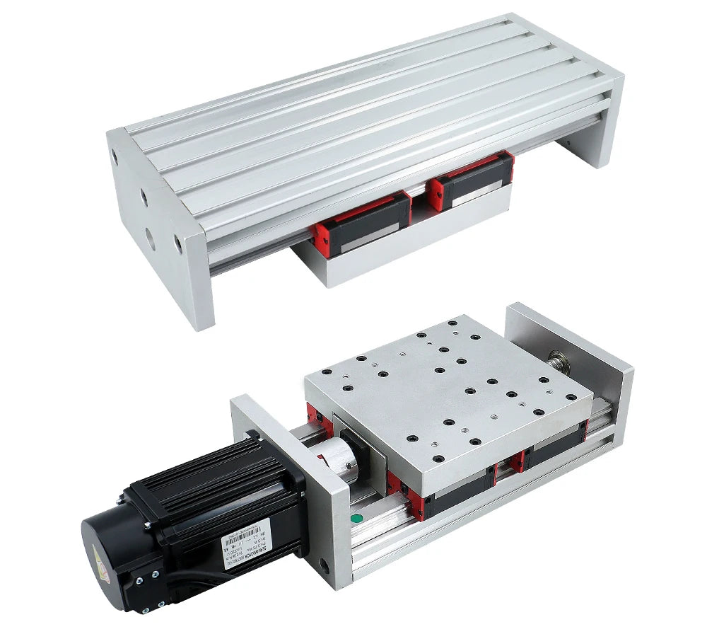 Sliding Table Stage Linear Module With 100mm to 850mm Effective Moving Length + HGR20 Guide Rails + 1605 1610 Ballscrew For CNC