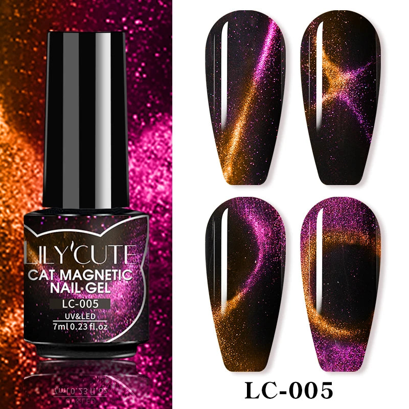 Magnetic Cat Eye Gel Nail Polish – Reflective UV Soak Off Kit Permanent Makeup Machines LC-005 Tidesmit