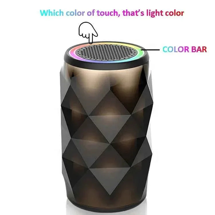 Portable Bluetooth Speaker with LED Lights, Waterproof Wireless Audio - Gray My Store