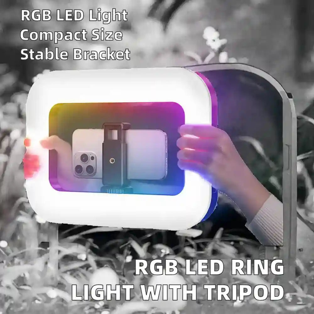 Handheld LED Ring Light with 8000mAh Battery - LR-ZGRL02 Black Tidesmit