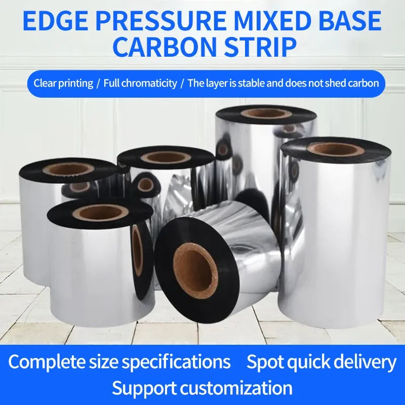 Black Premium Enhanced Wax  40mm-110mm X 300mThermal Transfer Ribbon Compatible with Zebra Printers