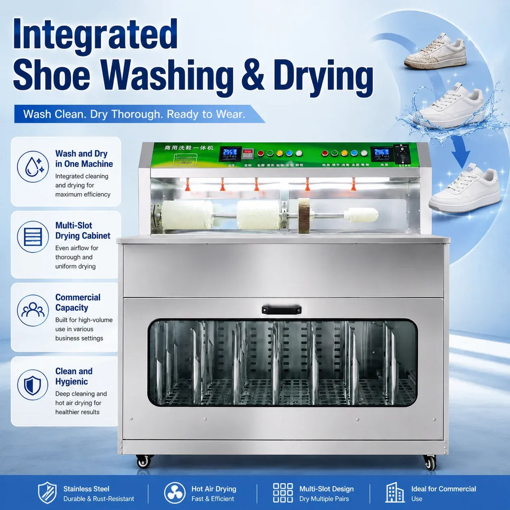 Commercial Shoe Washing and Drying Machine Stainless Steel Automatic Sneaker Cleaner for Laundry Shop Hotel Use