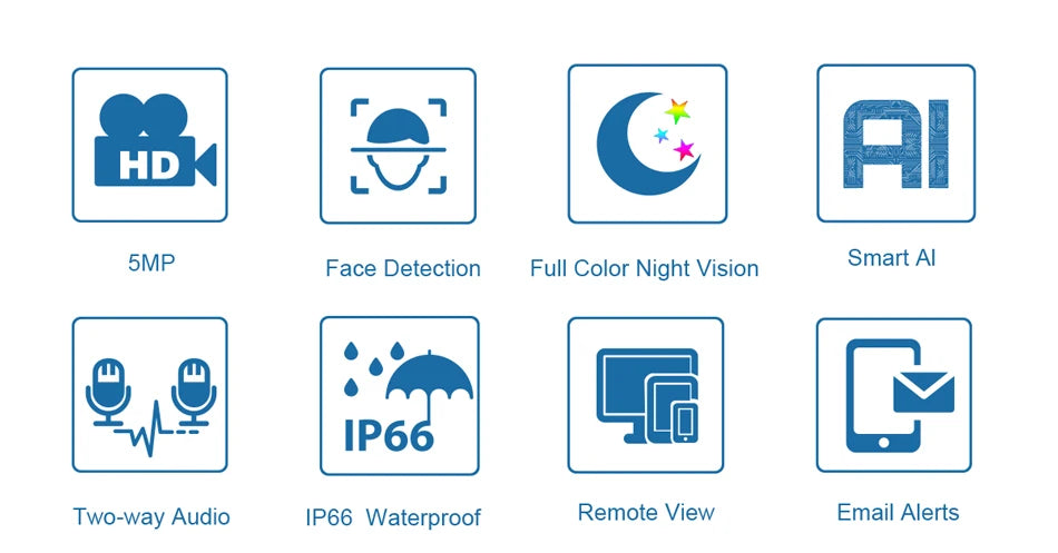 Techage UHD 4K 8MP 5MP Security POE Camera Smart AI Human Detect Outdoor Two-way Audio IP Camera CCTV Surveillance Color Night
