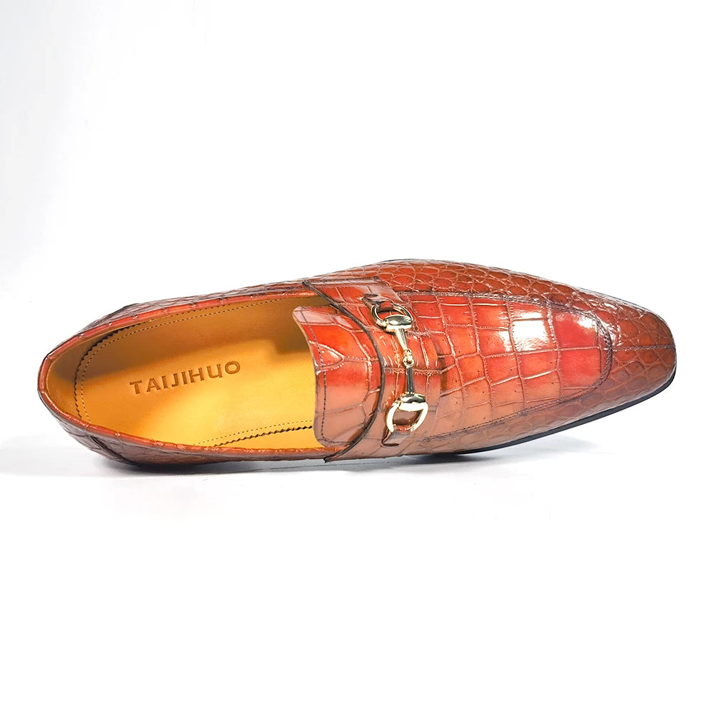 Goodyear Handmade Custom Pure crocodile Leather Loafers Luxury Party Wear Loafers Men Slip-on Office Big Size Men's Dress Shoes