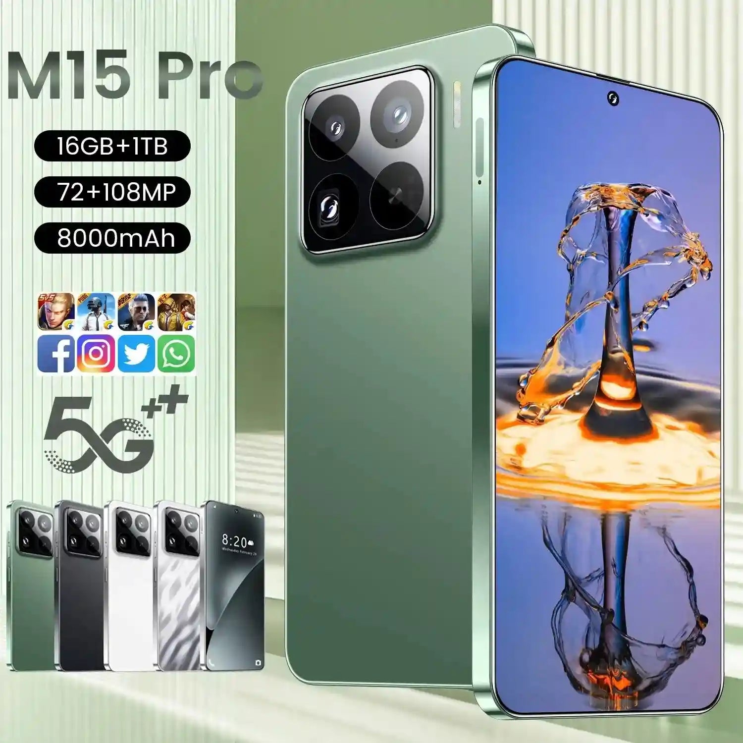 5G Smartphone 1TB Storage, 16GB RAM, Android 14 - Tidesmit Tidesmit