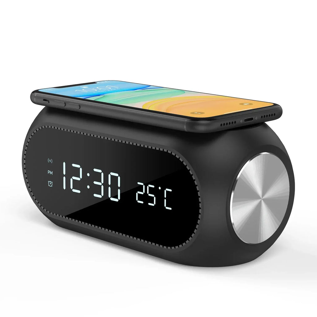 15W Wireless Charger Alarm Clock with Fast Charging LED Display Tidesmit