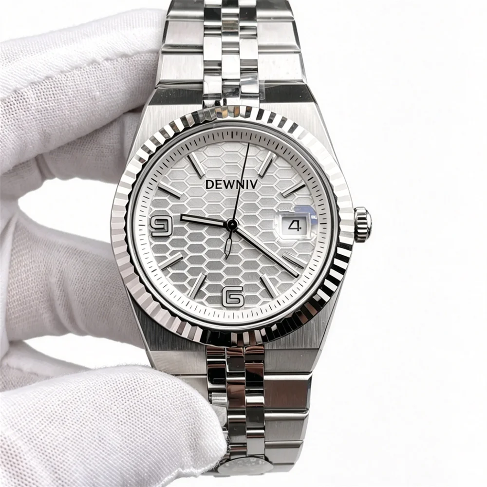 2026 40mm Automatic Mechanical Visible Movement Luxury Fashion Hip Hop Dive Stainless Steel Band Ice Blue Dial Watch