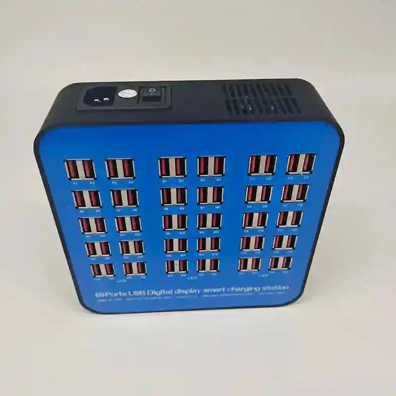 60-Port 300W USB Charging Station - Multi-Device Hub for EU/UK/US/AU Tidesmit
