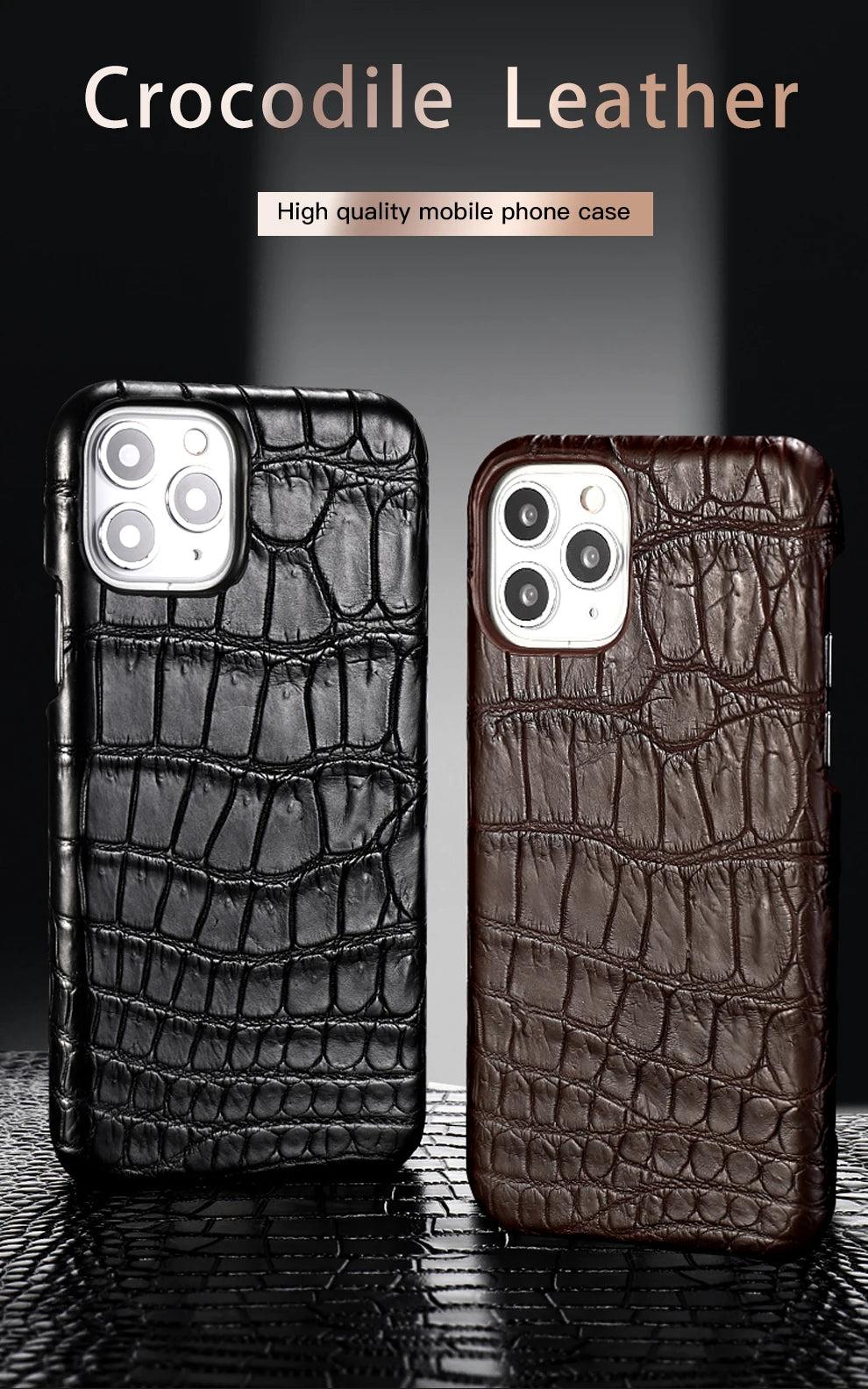 Crocodile Leather iPhone Case: Military-Grade Shock Protection Tidesmit