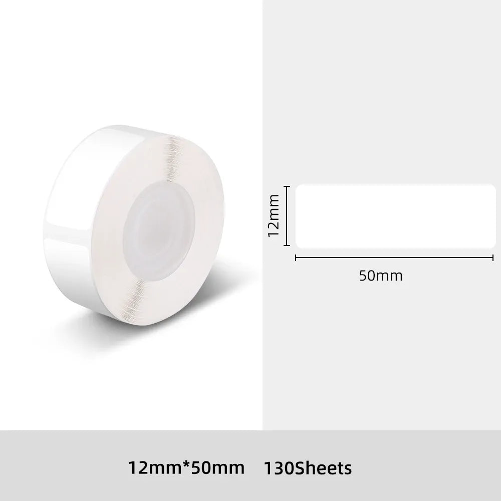 Phomemo D30 white label tape roll, 12mm x 50mm