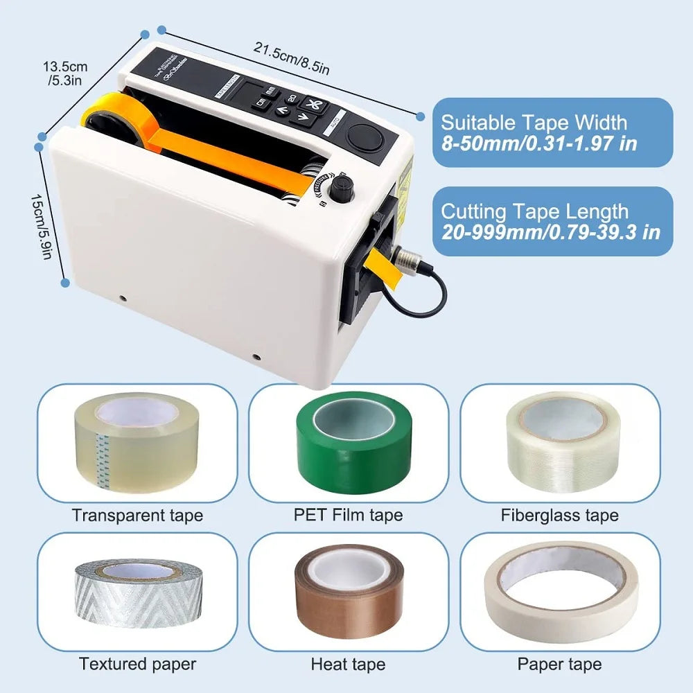 Cutter 8-50mm Width Automatic Electric Tape Dispenser Cutting Machine for Wrapping/Packing