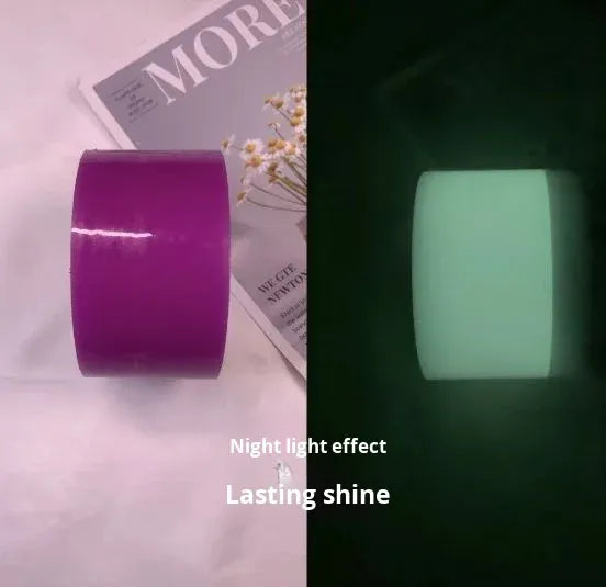 Purple UV-reactive slime ball, shown as a glowing square under dark light