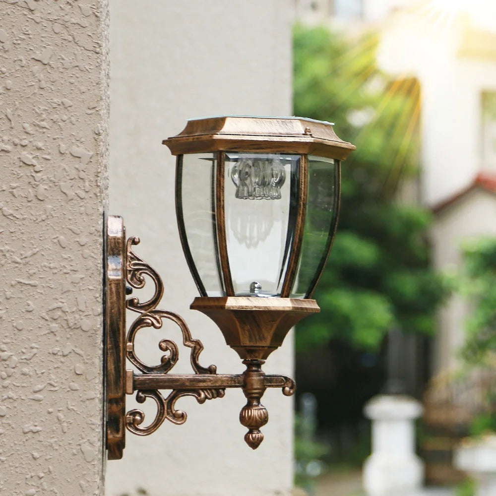 Solar Garden Decoration Outdoor LED Wall Light Street Outdoor Solar Panel Waterproof Sunlight Wall Lamps Solar Spotlights