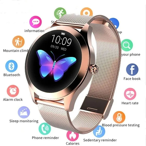 KW10 Waterproof Smartwatch for Women - Gold Stainless Steel Fitness Tracker My Store