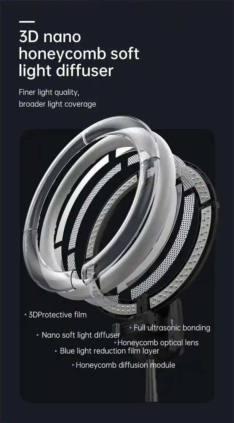 Portable LED Ring Light for Content Creation - YY-1 Pink/Black Tidesmit