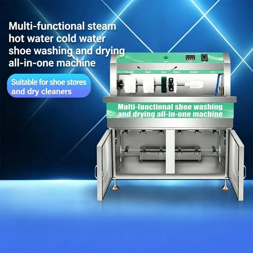 Professional Shoe Washer Washing Drying Machine with Touch Control Steam and Dual Air Drying for Commercial Shoe Care Stores