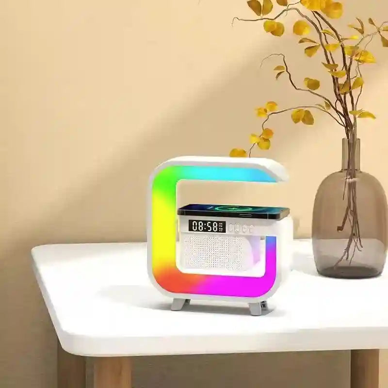 3-in-1 Wireless Charger Speaker Lamp with RGB Light and Digital Clock Tidesmit