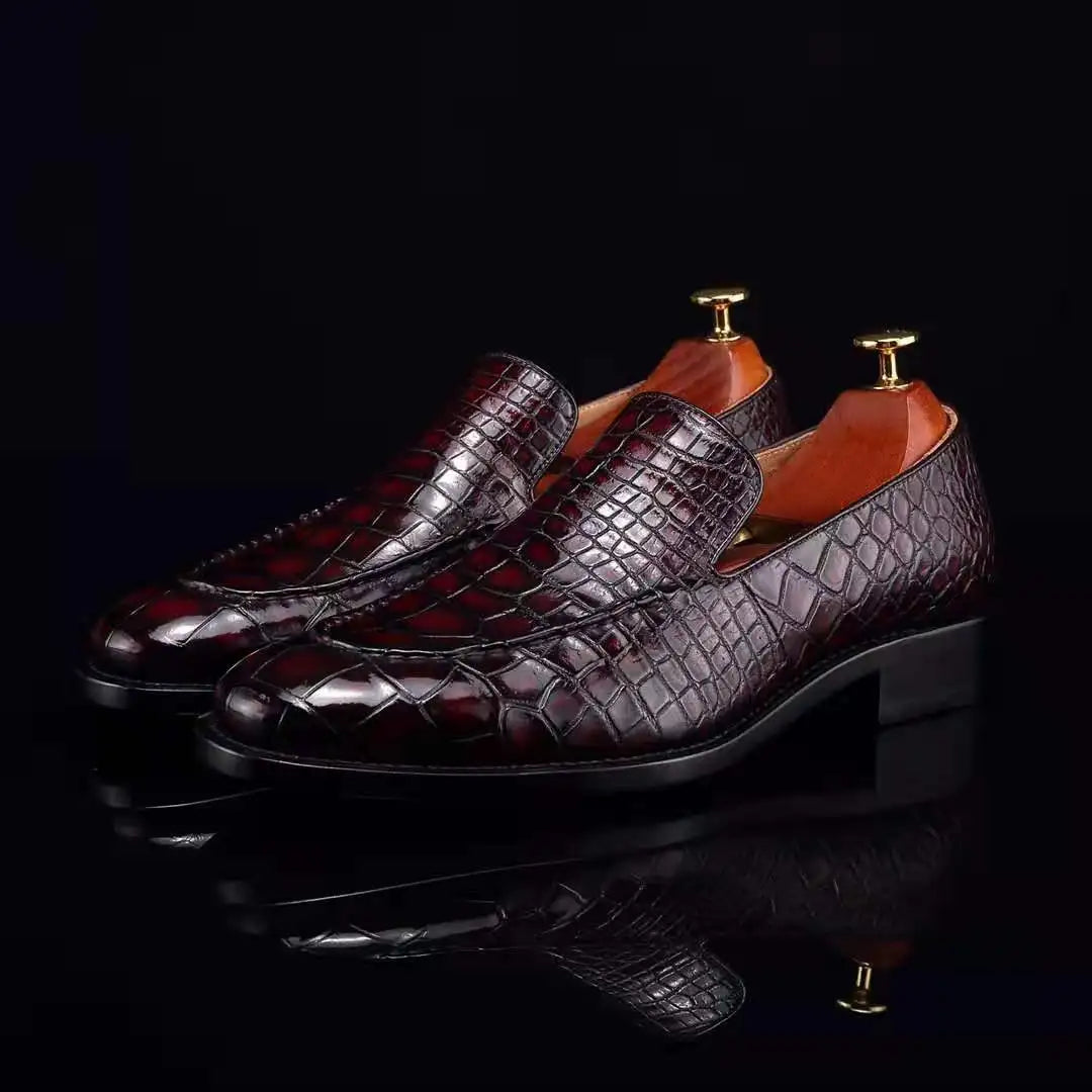 Goodyear Alligator Loafer Shoes New Fashion Party Casual Shoes for Men Top Quality Genuine Crocodile Leather Wedding Men's Shoes