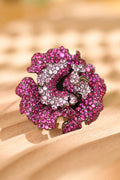 TIANSHE Euro-American Vintage Luxury S925 Pure Silver Camellia Flower Brooch High-end Zircon Pin Accessories for Women