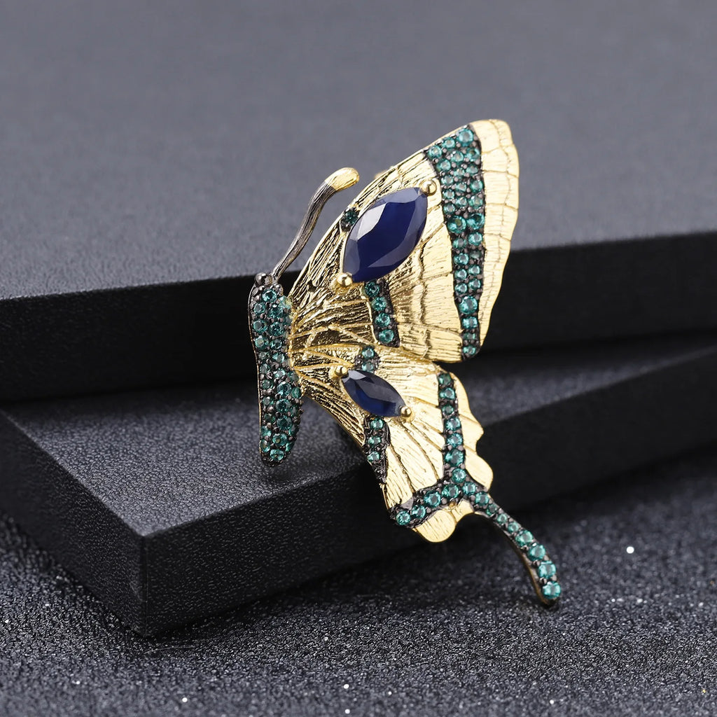 TIANSHE Designer Women's Pendant Dual-Purpose Butterfly Brooch Design High-end Vintage S925 Pure Silver Jewelry