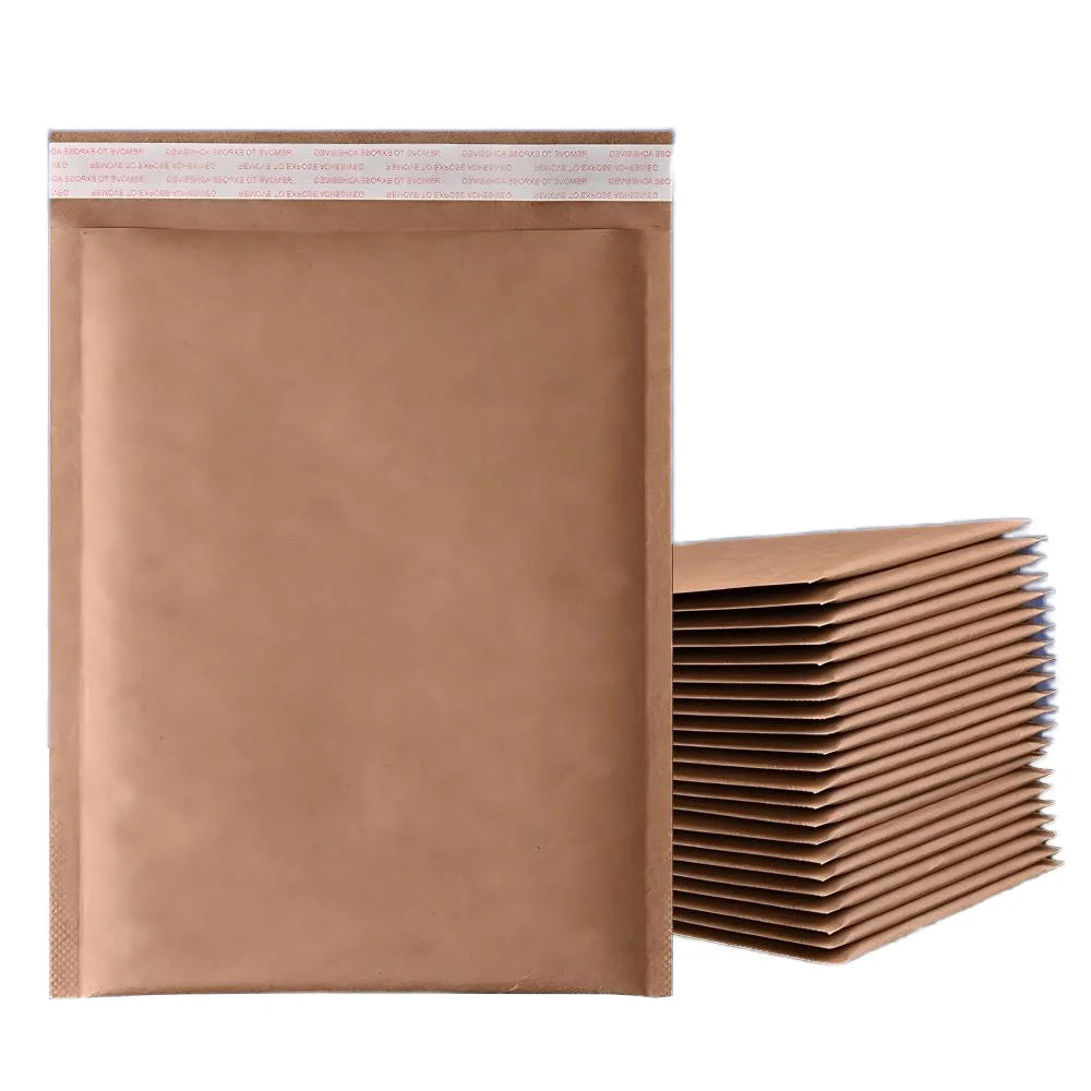 Middle Size 4mm Thick 180 GSM Heavy Duty Kraft Paper Poly Bubble Tear Proof Self Adhesive Bubble Mailers Offset Printed Mailing