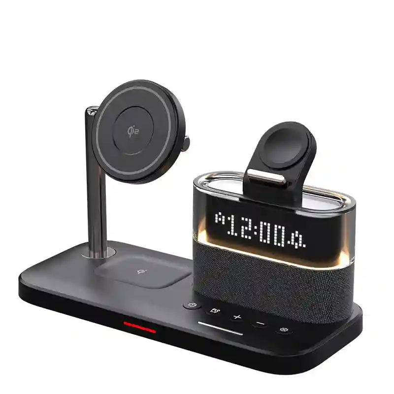3-in-1 Wireless Charger Station - Qi Certified MagSafe Compatible Black Tidesmit