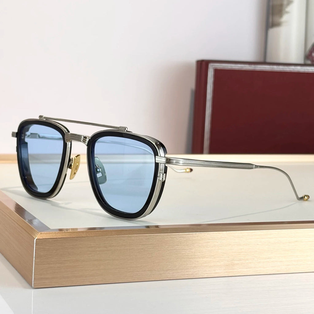 Luxury Fashion Designer Neutral Sunglasses UV400 Pilot Titanium Frame High Quality Men's Driving Business Travel Sunglasses