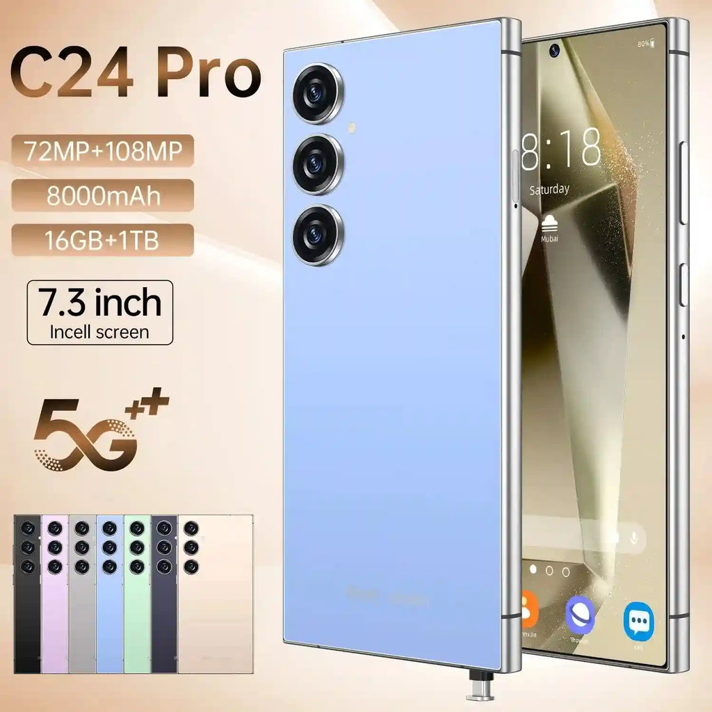 Tidesmit 5G Smartphone, 7.3-Inch Display, 1TB Storage, 16GB RAM Blue 16g Tidesmit