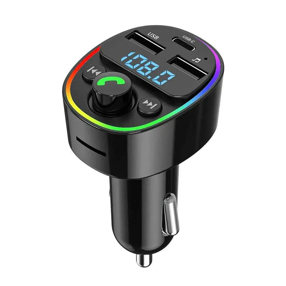 Bluetooth FM Transmitter Car Adapter - 25W PD Fast Charging Kit Push-button version None My Store