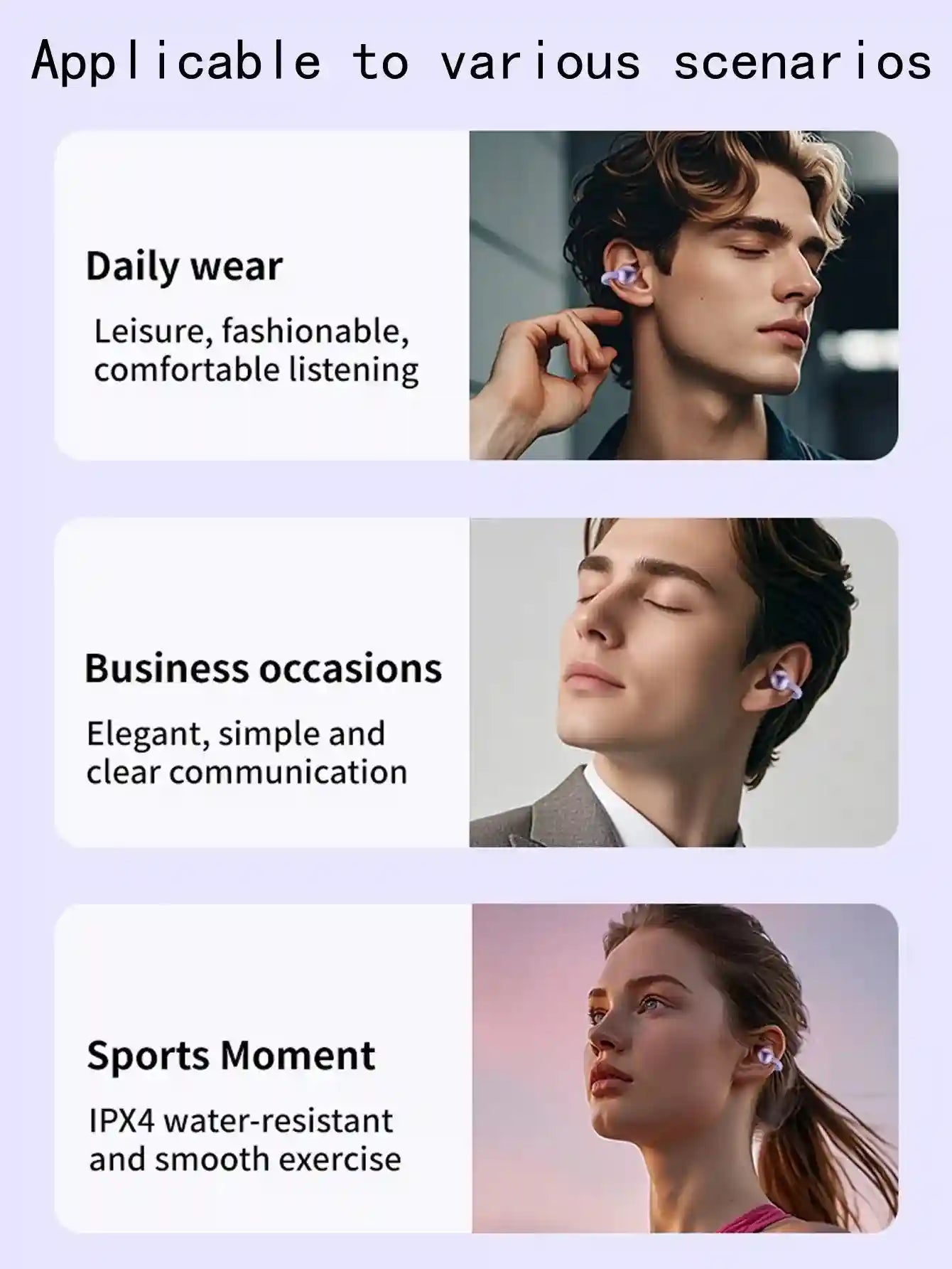 Clip-On Wireless Sport Earbuds CM79 by Tidesmit Tidesmit