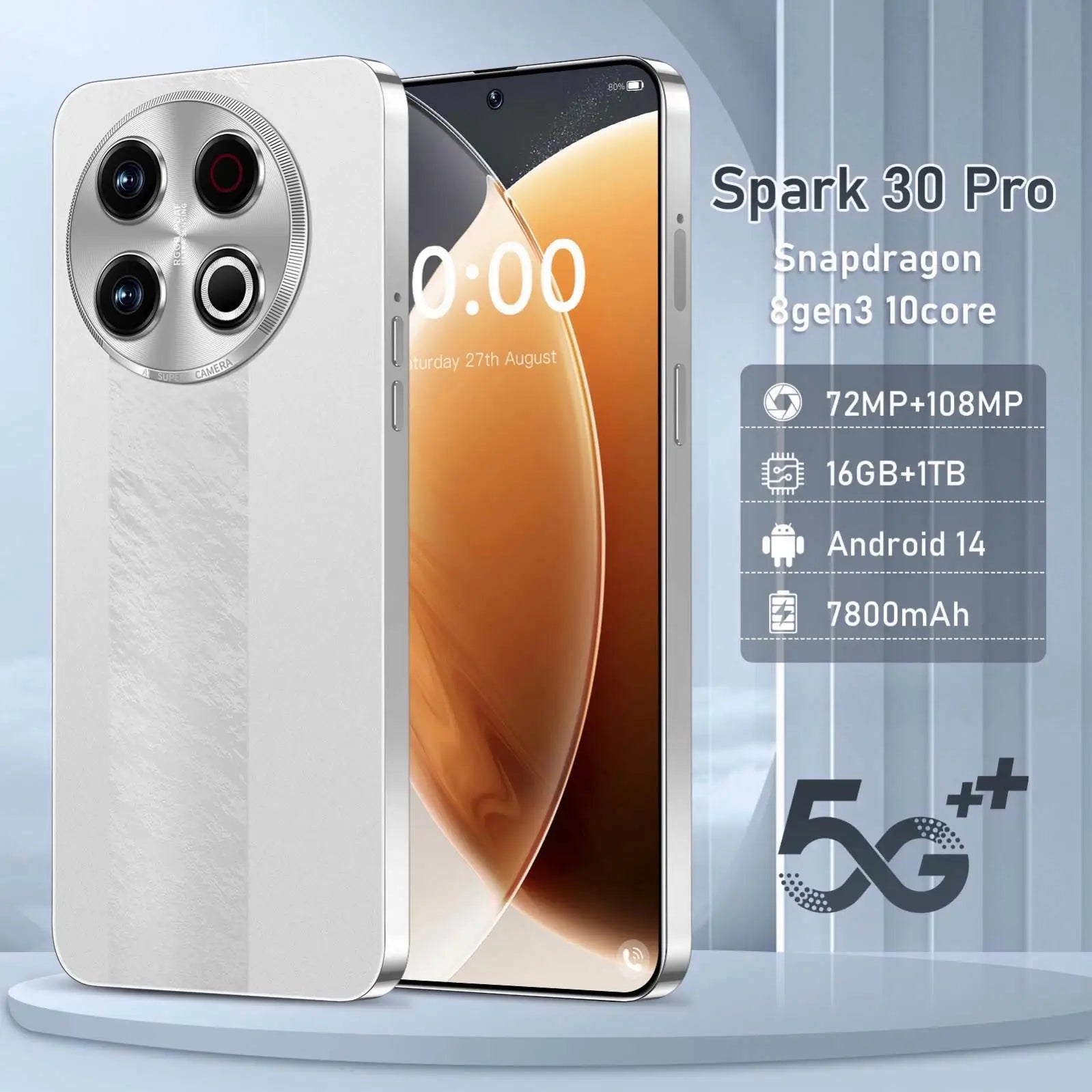 Techno Spark 30 unlocked smartphone with deca core processor 16GB RAM and 1TB storage in sleek modern design