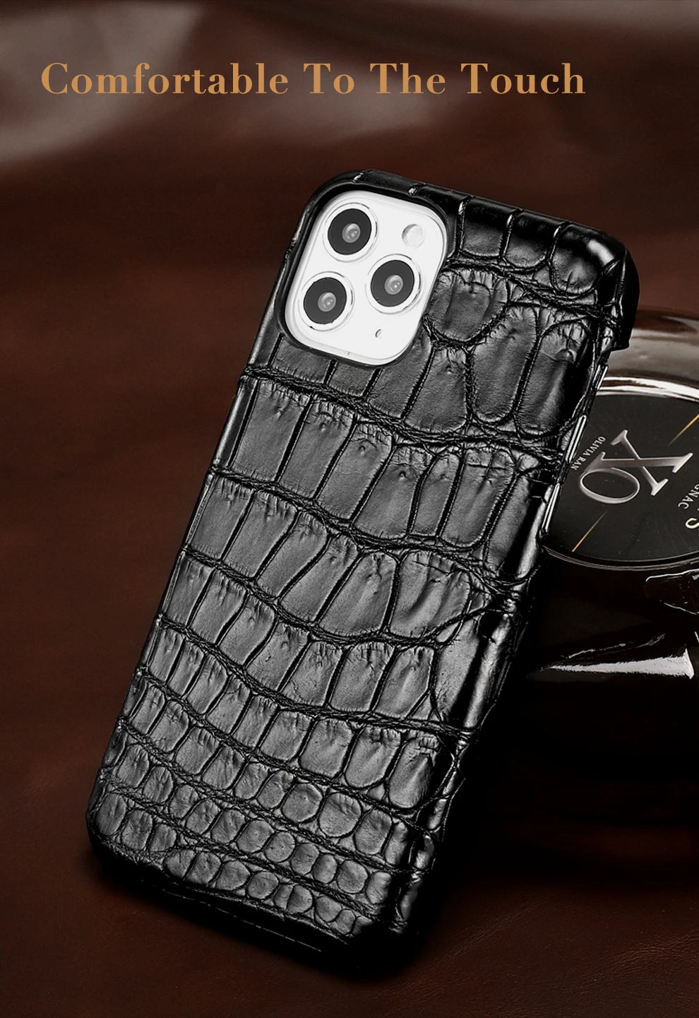 Crocodile Leather iPhone Case: Military-Grade Shock Protection Tidesmit