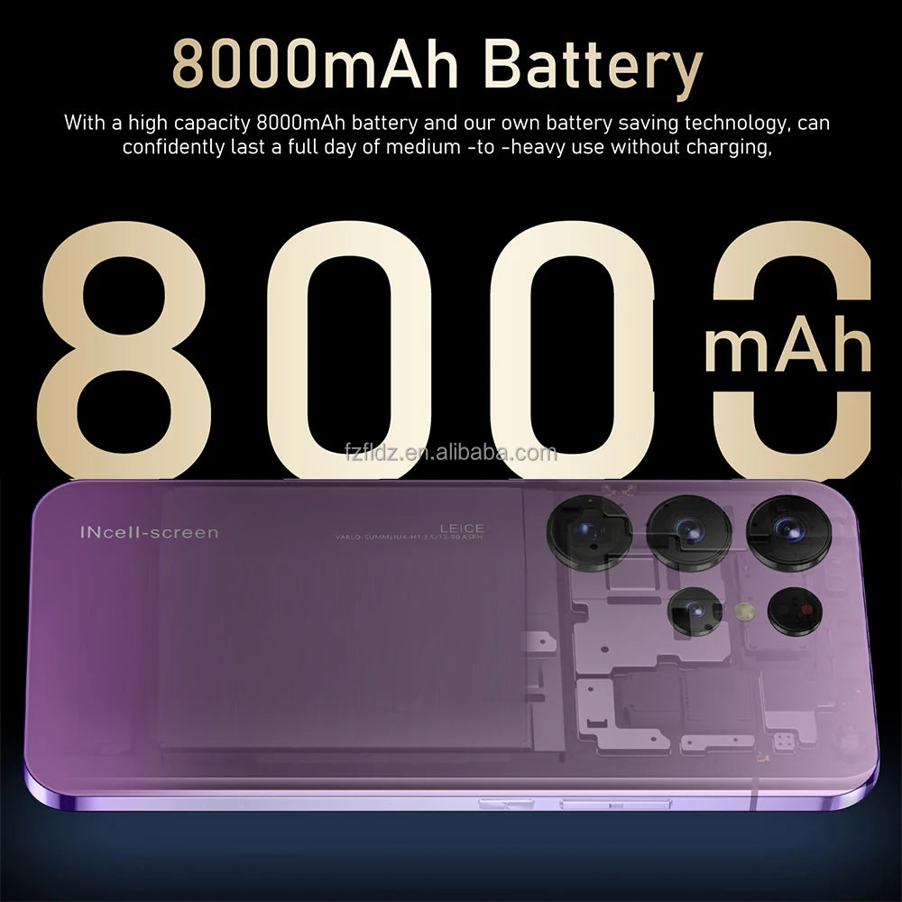 Hot Sale S24 Ultra 5G Smartphone 16GB+1TB 7.3 Inch HD Screen Android 13 Dual Card Unlocked High Quality Mobile Phone