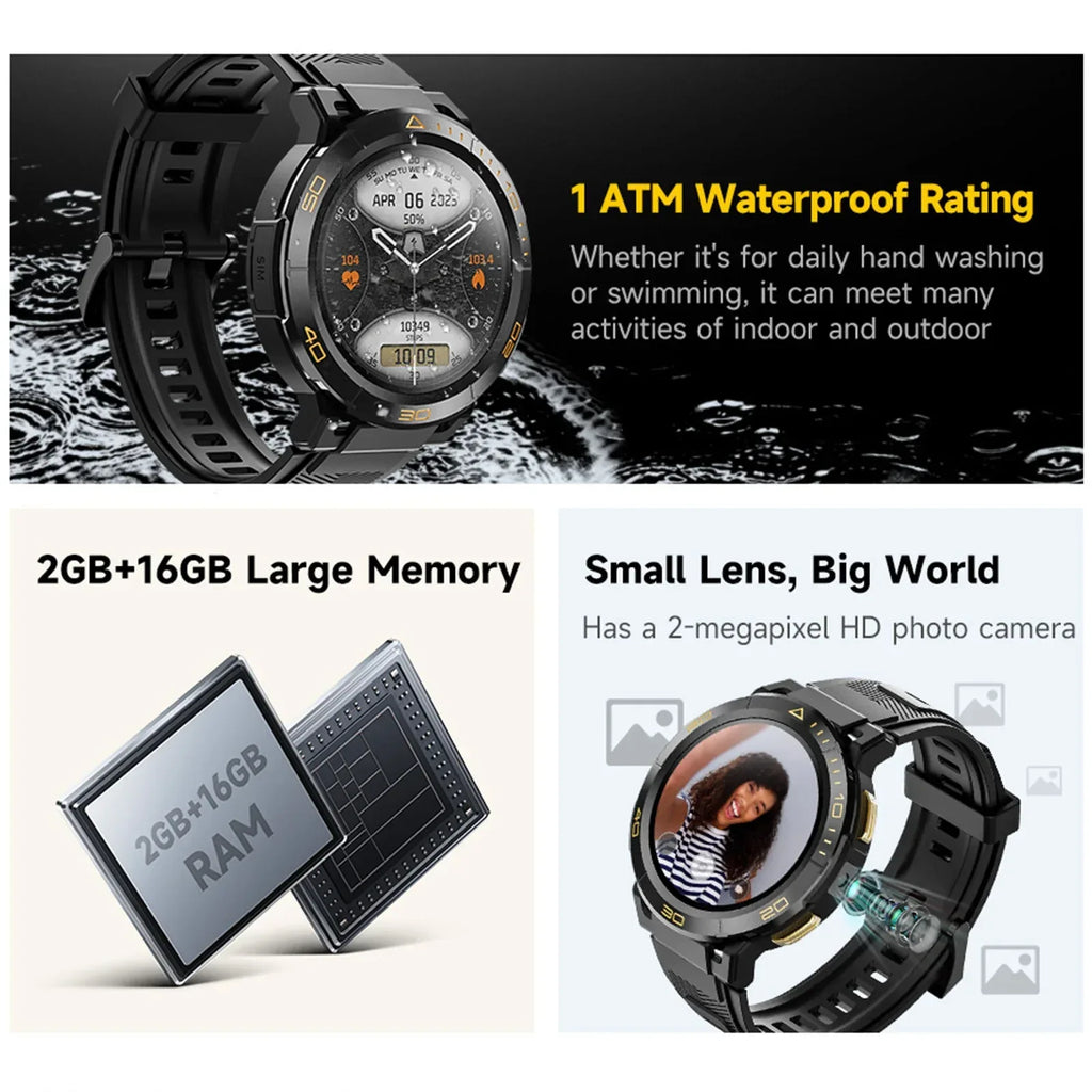 4G Smartwatch N7 Pro with AMOLED Screen, GPS and Fitness Tracker - Black My Store