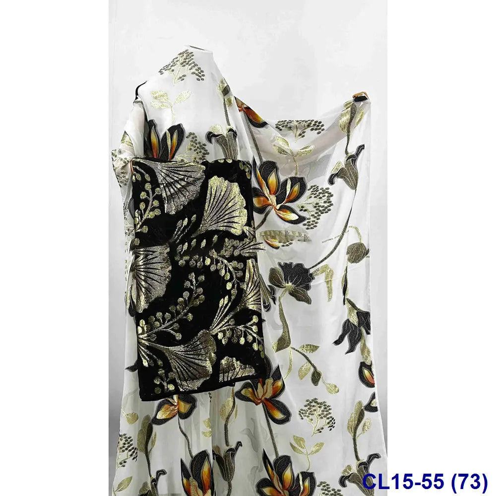 Lisami RTS Luxury Silk Fabric Elegant Multi-Color 3D Metallic Handcut for Dresses Weddings and Curtains