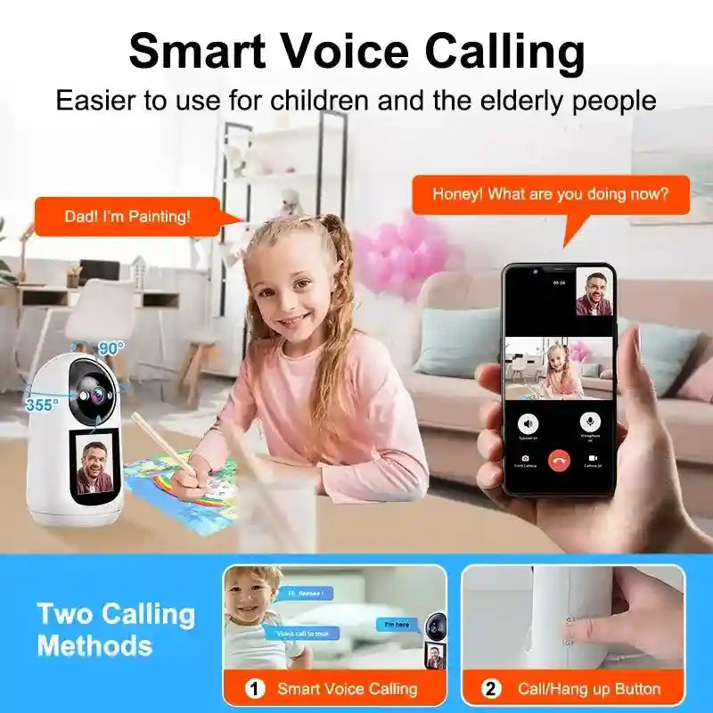Video Calling Security Camera with 2.8-Inch HD Screen - Wi-Fi Enabled Tidesmit