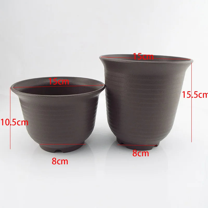 15cm Plastic Garden Flower Pot Plant Succulent Grow Nursery Pots Veg Planter Home Tools Tray Flowerpot For Bonsai Herb