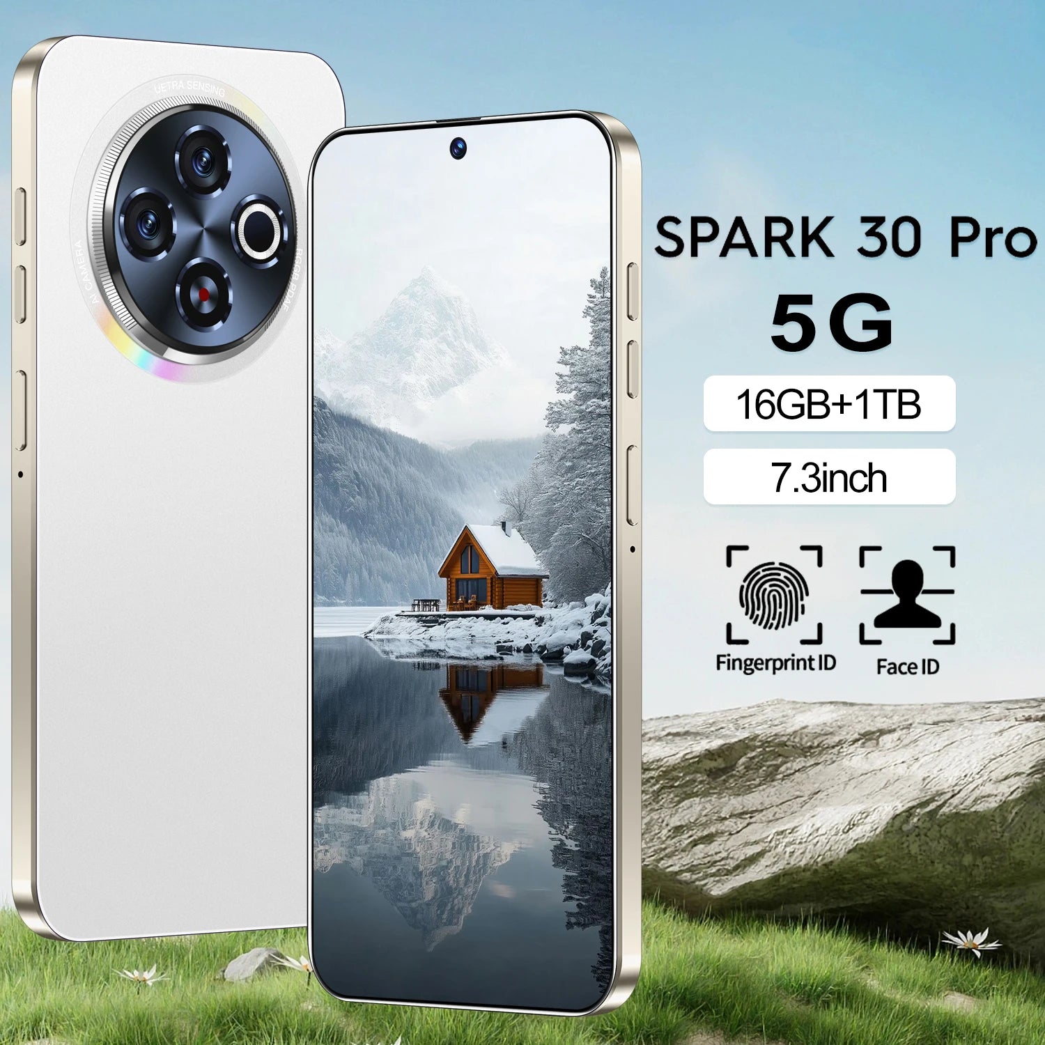 2026 Best Spark 30 5G Smart Android Phone 16+1TB 7.3" 8000mAh Long Standby Unlocked Dual SIM