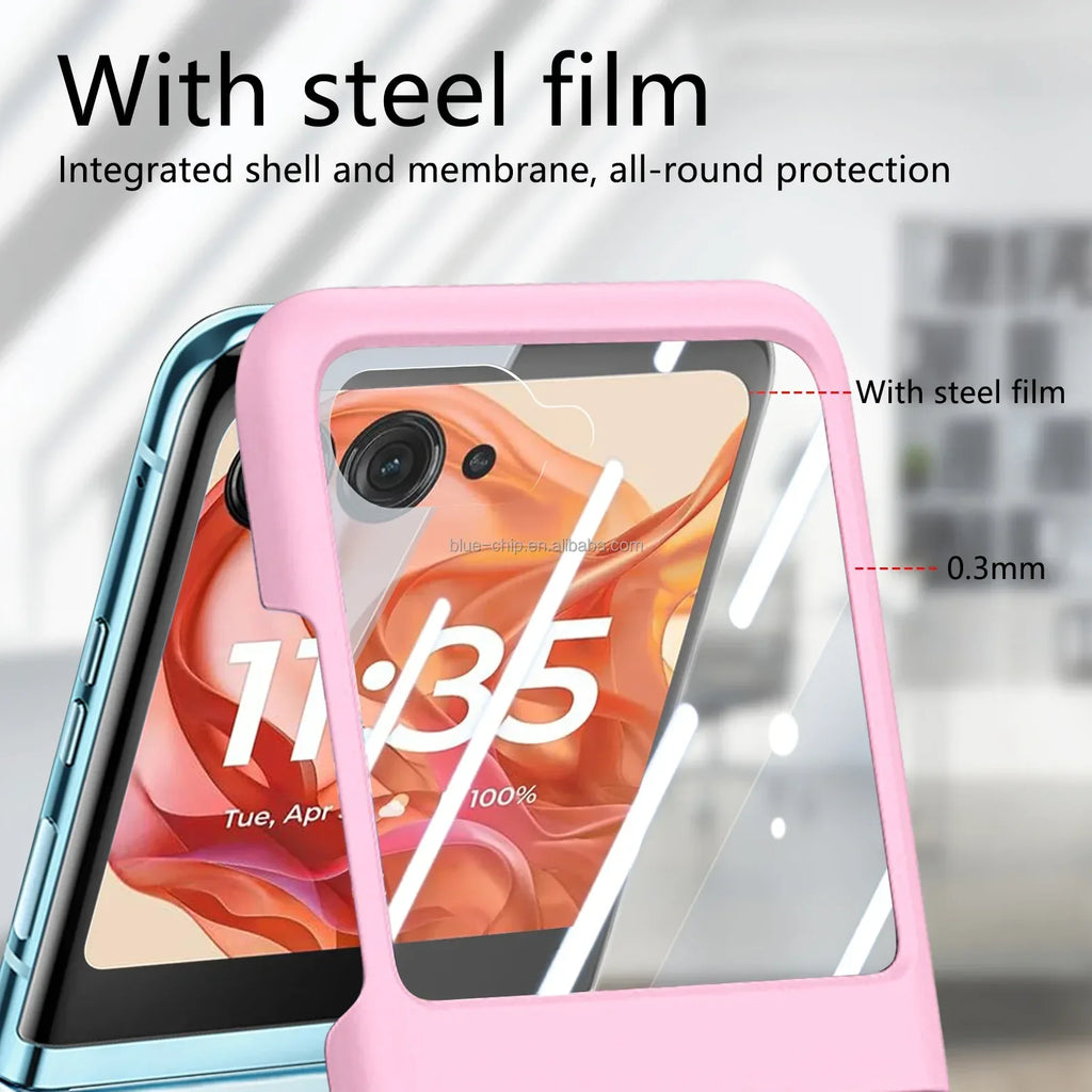 Motorola Razr 50 Ultra Case with Screen Protector - Pink Ring Tidesmit