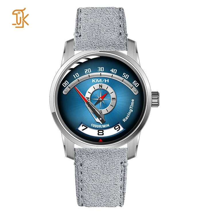 Racing Time Luxury Men Mechanical Wristwatch Sw200 Automatic Retrograde Design & Sapphire Luminous Carbon Fiber Dial Watches