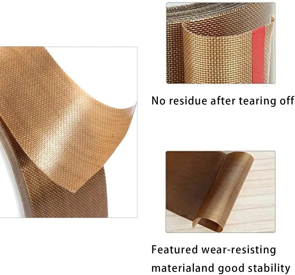 Brown PTFE tape roll with smooth curved edge and tear-off area