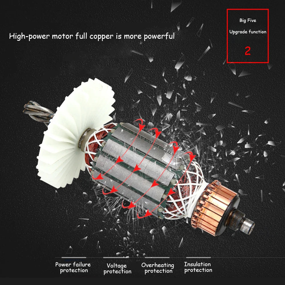 Powerful copper motor for coffee maker featuring thermal and voltage protection for enhanced appliance durability.